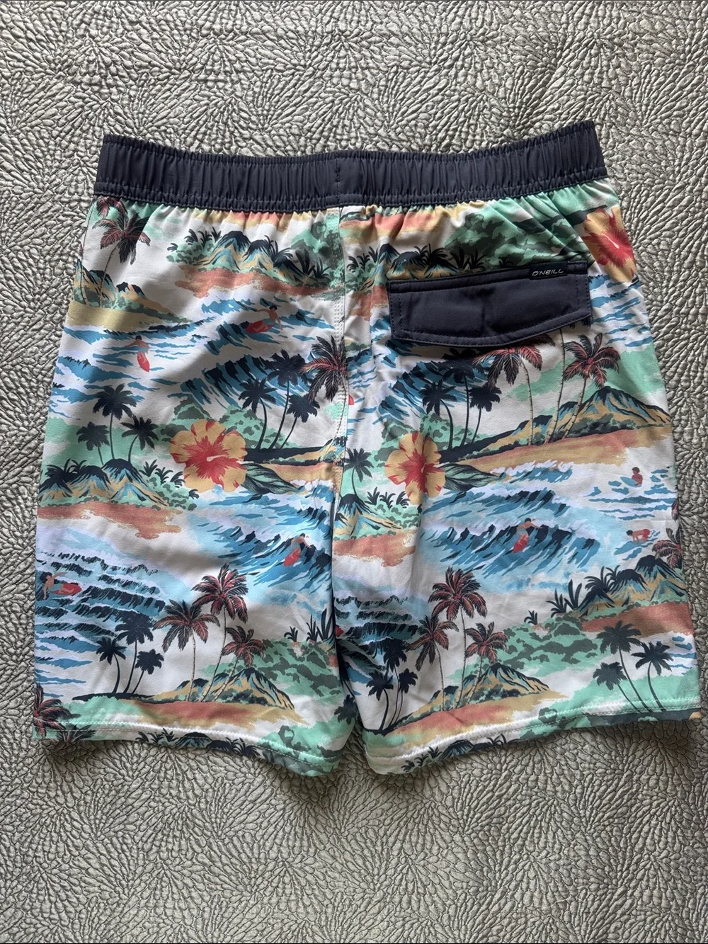 O'Neill HyperFreak Stretch Tropical Print Swim Trunks